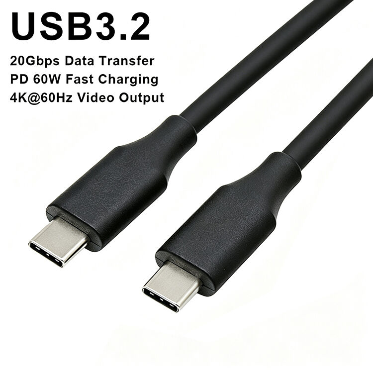 4K HD Video 60W PD Charging USB3.2 Gen2 Type C to Type C Data Cable for Phone Laptop