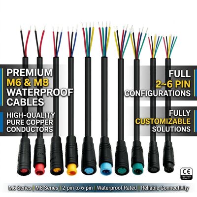 IP67 PI68 M6 M8 2 3 4 5 6 Pin cavo impermeabile per fotocamere a LED all'aperto