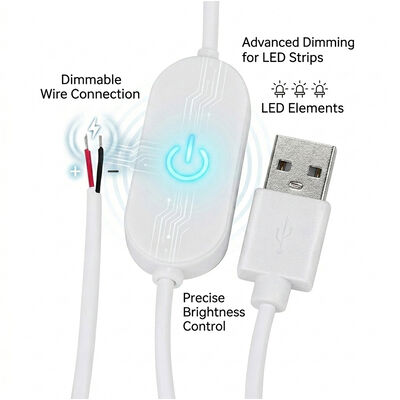 5V USB Switch Stepless Dimmer Cable For Led Strip Lamp
