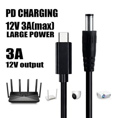 5V 9V 12V 15V 20V 3A PD Trigger USB Type C To DC 5.5x2.1mm 5.5x2.5mm Power Jack Charger Cable For Wifi Router Modem Projector Camera Laptop